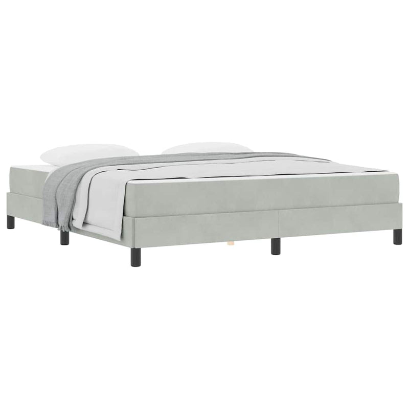 vidaXL Boxspring ágy matraccal Világosszürke 180 x 200 cm Bársony
