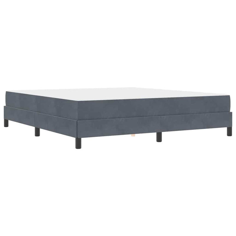 vidaXL Boxspring ágy matraccal Sötétszürke 180 x 200 cm Bársony
