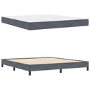 vidaXL Boxrugós ágy matracmal Sötétszürke 180 x 200 cm szövet
