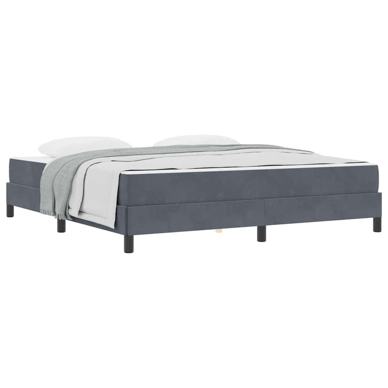vidaXL Boxspring ágy matraccal Sötétszürke 180 x 200 cm Bársony