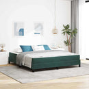 vidaXL Boxspring ágy matraccal Sötétzöld 180 x 200 cm Bársony