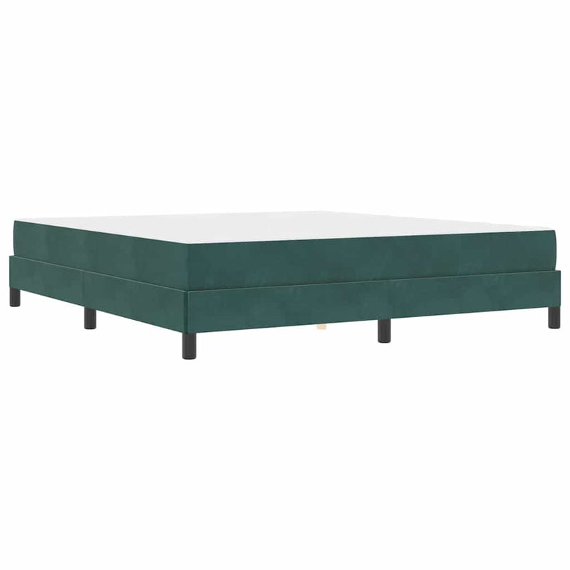 vidaXL Boxspring ágy matraccal Sötétzöld 180 x 200 cm Bársony