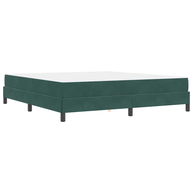 vidaXL Boxspring ágy matraccal Sötétzöld 180 x 200 cm Bársony
