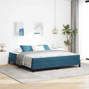 vidaXL Boxspring ágy matraccal Sötét kék 180 x 200 cm Bársony