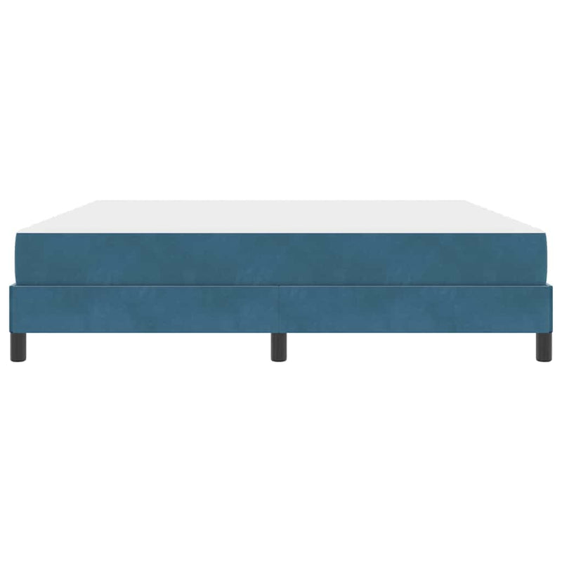 vidaXL Boxspring ágy matraccal Sötét kék 180 x 200 cm Bársony