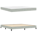 vidaXL Boxrugós ágy matracmal Világosszürke 200 x 200 cm szövet