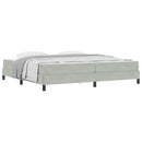 vidaXL Boxspring ágy matraccal Világosszürke 200 x 200 cm Bársony