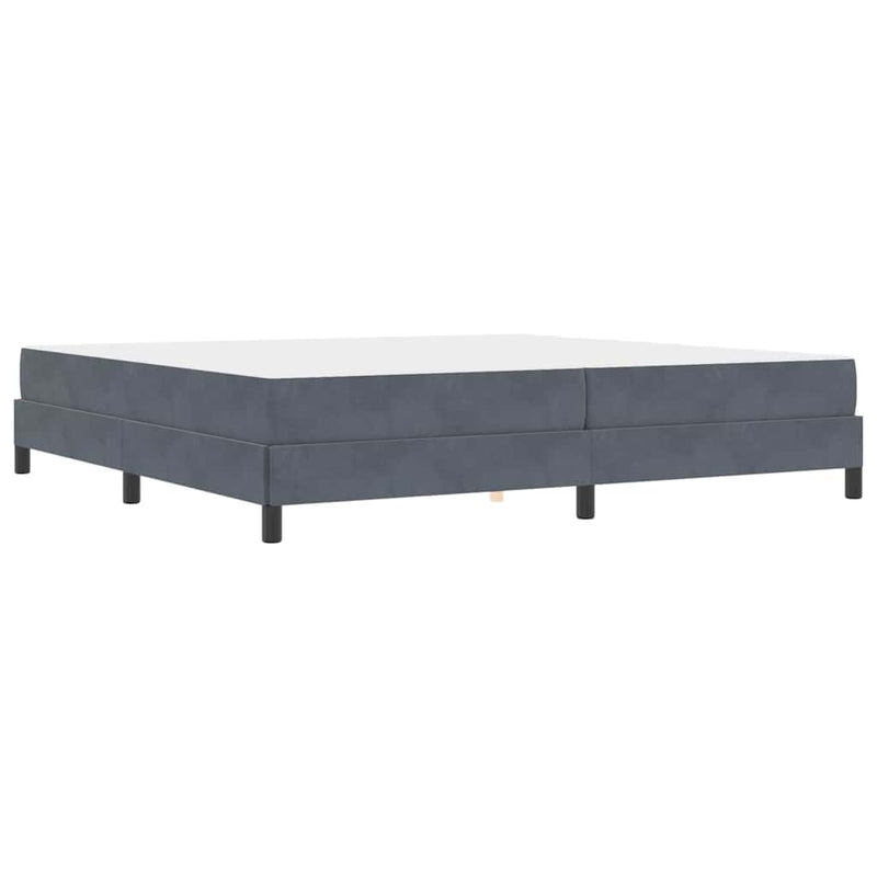 vidaXL Boxspring ágy matraccal Sötétszürke 200 x 200 cm Bársony