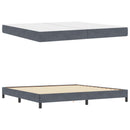 vidaXL Boxrugós ágy matracmal Sötétszürke 200 x 200 cm szövet