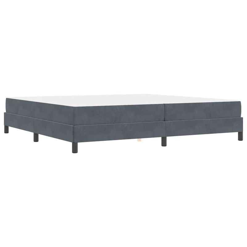 vidaXL Boxspring ágy matraccal Sötétszürke 200 x 200 cm Bársony