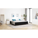 vidaXL Boxrugós ágy matracmal Fekete 200 x 200 cm szövet