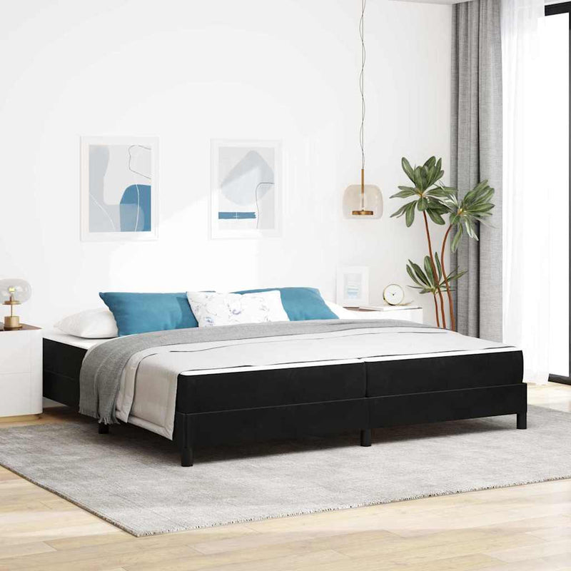 vidaXL Boxspring ágy matraccal matracmal Fekete 200 x 200 cm Bársony