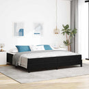 vidaXL Boxrugós ágy matracmal Fekete 200 x 200 cm szövet