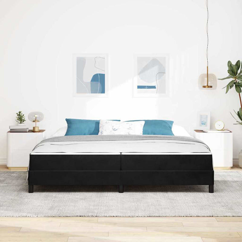 vidaXL Boxspring ágy matraccal matracmal Fekete 200 x 200 cm Bársony