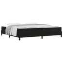 vidaXL Boxrugós ágy matracmal Fekete 200 x 200 cm szövet