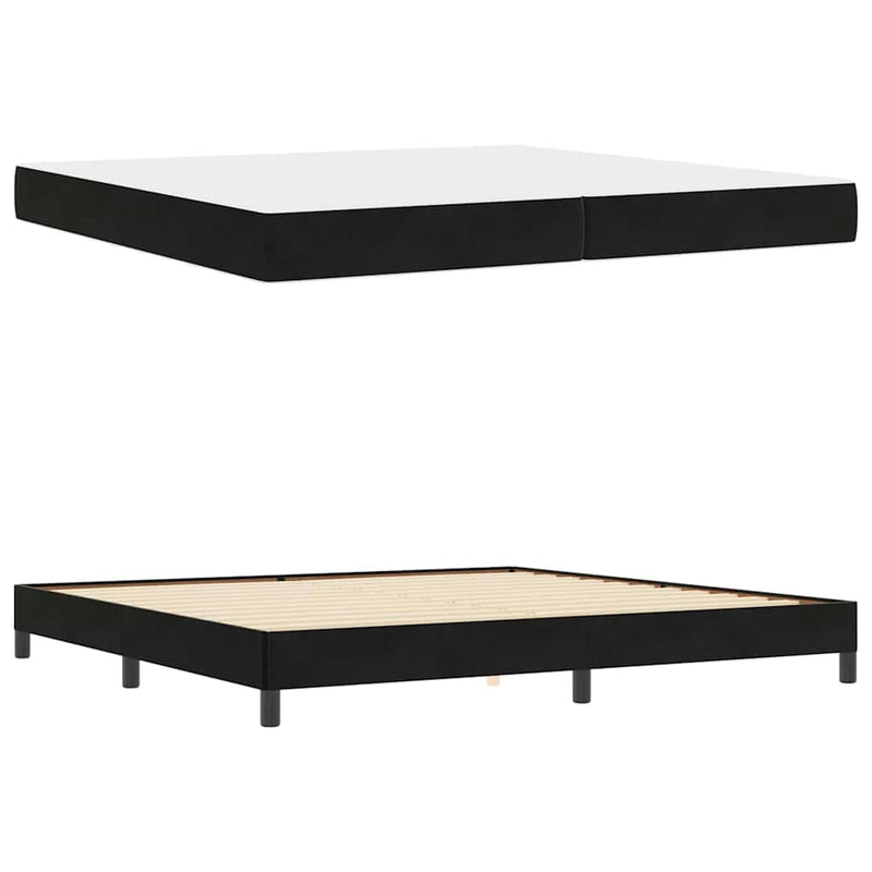 vidaXL Boxspring ágy matraccal matracmal Fekete 200 x 200 cm Bársony