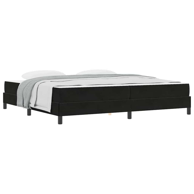 vidaXL Boxspring ágy matraccal matracmal Fekete 200 x 200 cm Bársony