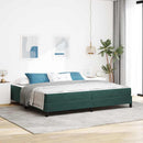 vidaXL Boxrugós ágy matracmal Sötétzöld 200 x 200 cm szövet