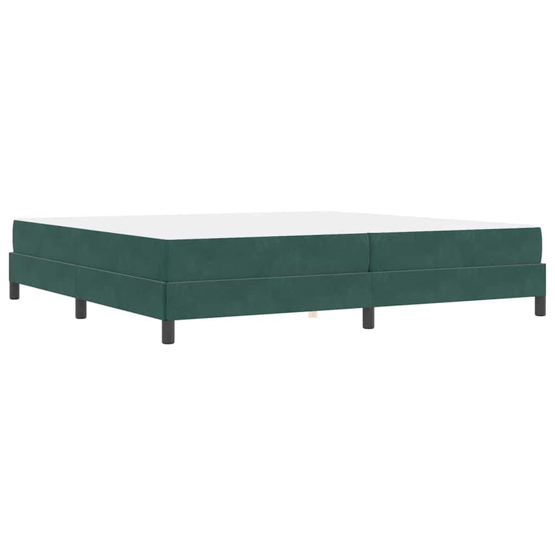 vidaXL Boxspring ágy matraccal Sötétzöld 200 x 200 cm Bársony
