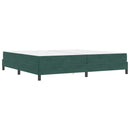 vidaXL Boxrugós ágy matracmal Sötétzöld 200 x 200 cm szövet