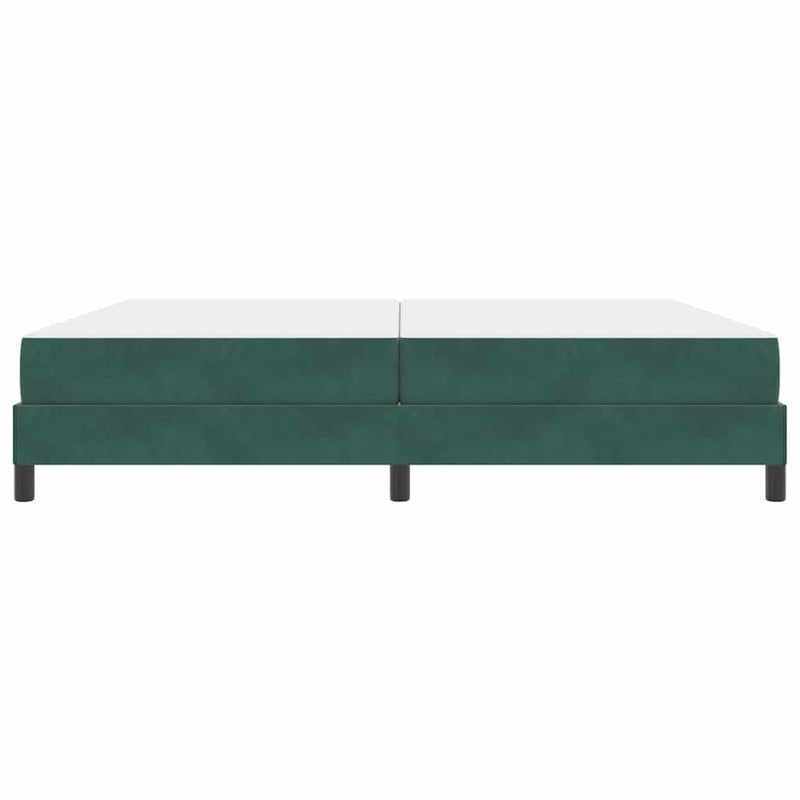 vidaXL Boxspring ágy matraccal Sötétzöld 200 x 200 cm Bársony