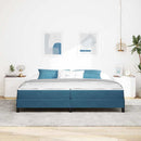 vidaXL Boxrugós ágy matracmal Sötét kék 200 x 200 cm szövet