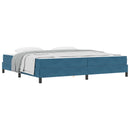 vidaXL Boxrugós ágy matracmal Sötét kék 200 x 200 cm szövet