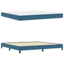 vidaXL Boxrugós ágy matracmal Sötét kék 200 x 200 cm szövet