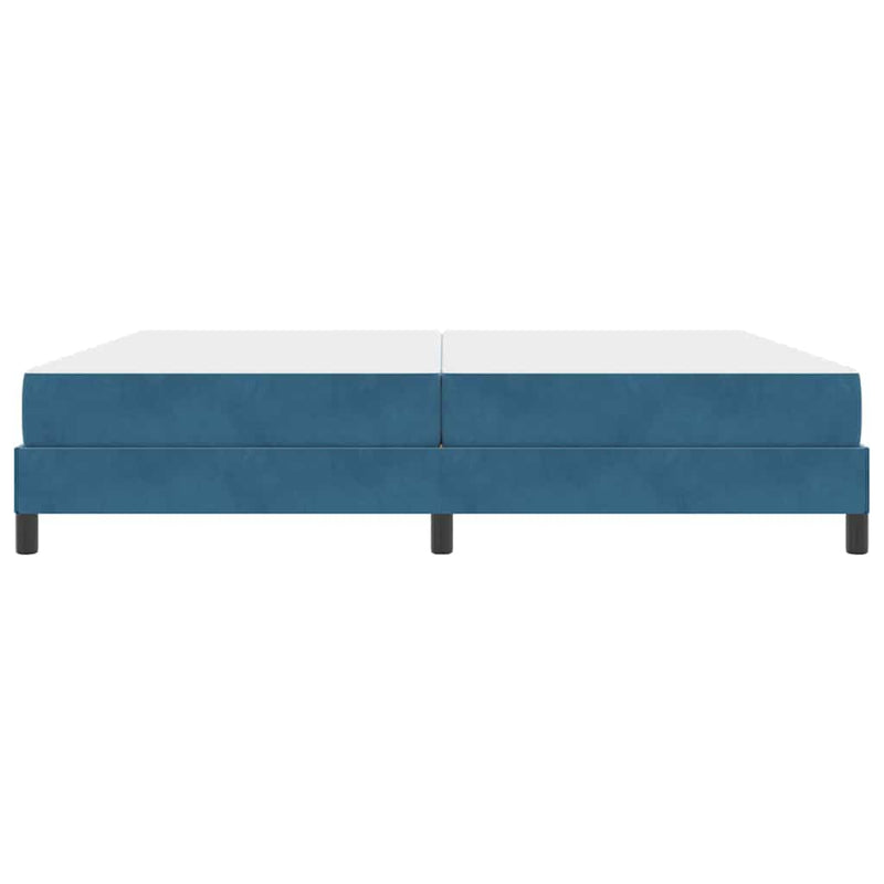 vidaXL Boxspring ágy matraccal Sötét kék 200 x 200 cm Bársony