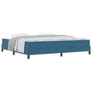 vidaXL Boxspring ágy matraccal Sötét kék 200 x 200 cm Bársony