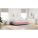 vidaXL Boxrugós ágy matracmal Rózsaszín 200 x 200 cm szövet