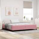 vidaXL Boxspring ágy matraccal Rózsaszín 200 x 200 cm Bársony