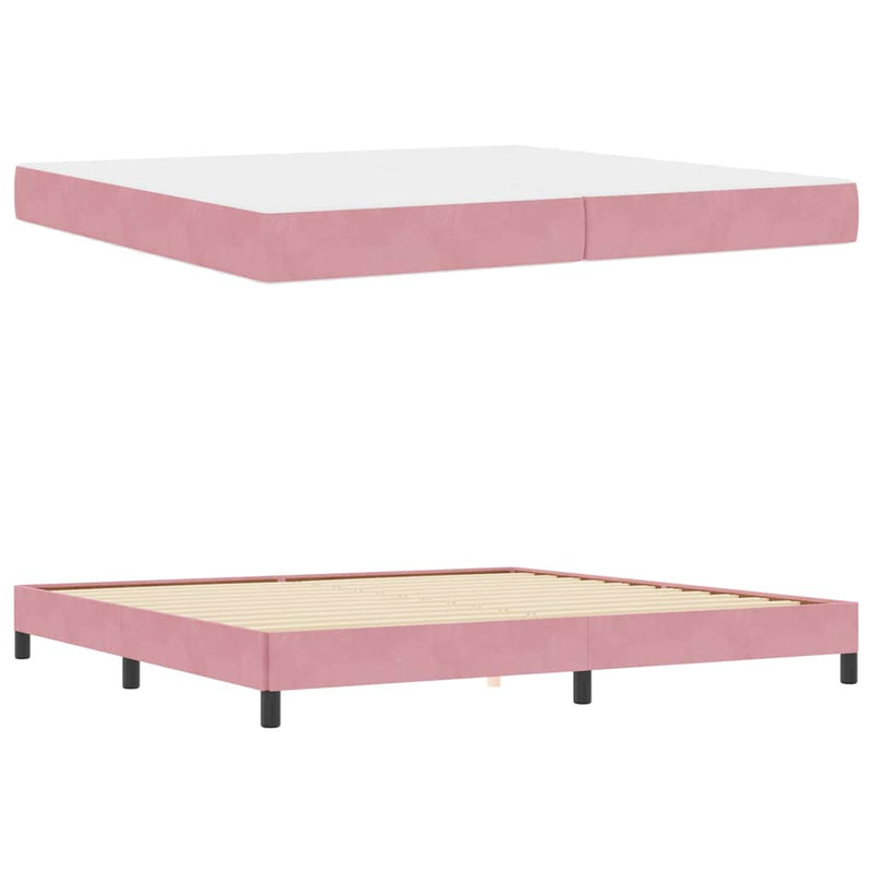 vidaXL Boxspring ágy matraccal Rózsaszín 200 x 200 cm Bársony