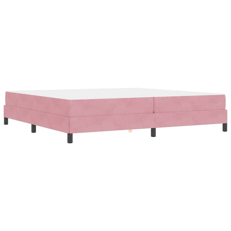 vidaXL Boxspring ágy matraccal Rózsaszín 200 x 200 cm Bársony