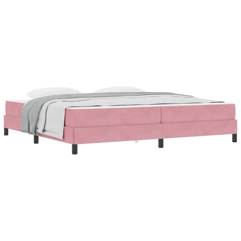 vidaXL Boxspring ágy matraccal Rózsaszín 200 x 200 cm Bársony