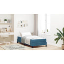 vidaXL Boxrugós ágy matracmal Sötét kék 80 x 210 cm szövet