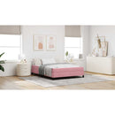 vidaXL Boxrugós ágy matracmal Rózsaszín 160 x 210 cm szövet