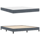 vidaXL Boxrugós ágy matracmal Sötétszürke 180 x 210 cm szövet