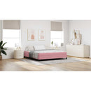 vidaXL Boxrugós ágy matracmal Rózsaszín 180 x 210 cm szövet