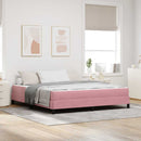 vidaXL Boxrugós ágy matracmal Rózsaszín 180 x 210 cm szövet