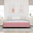 vidaXL Boxrugós ágy matracmal Rózsaszín 180 x 210 cm szövet