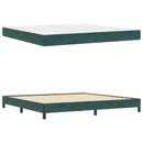 vidaXL Boxrugós ágy matracmal Sötétzöld 200 x 210 cm szövet