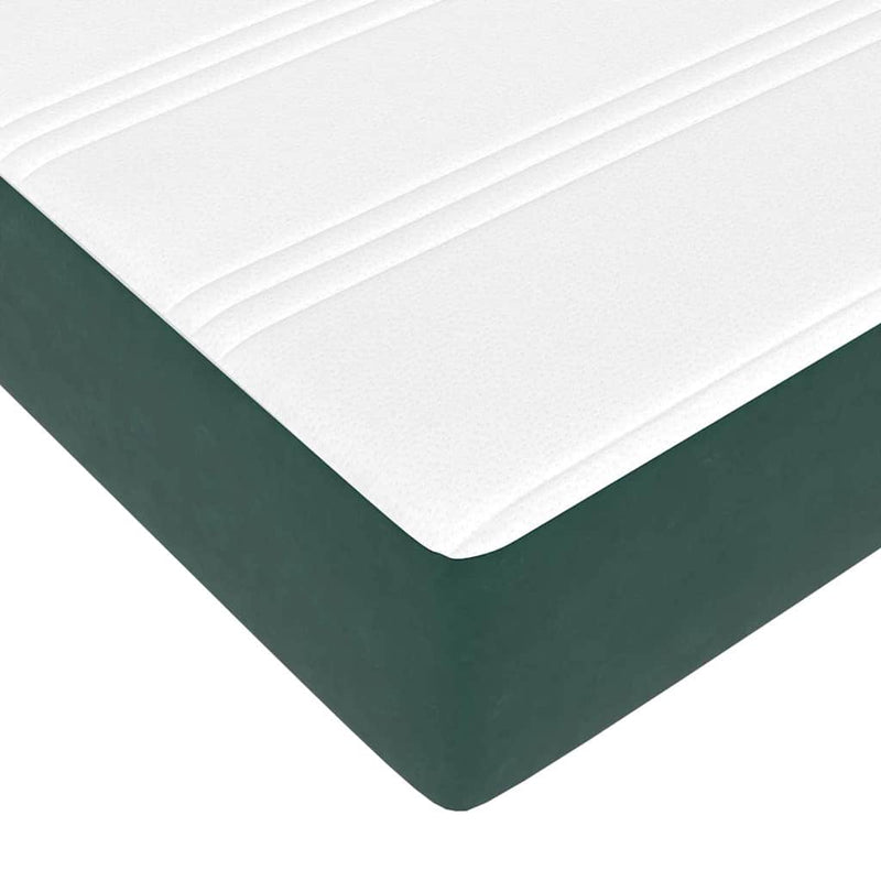 vidaXL Boxspring ágy matraccal matracmal Sötétzöld 80 x 220 cm Bársony