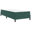 vidaXL Boxrugós ágy matracmal Sötétzöld 80 x 220 cm szövet