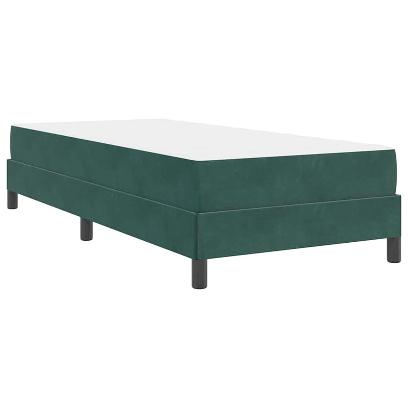 vidaXL Boxspring ágy matraccal matracmal Sötétzöld 80 x 220 cm Bársony