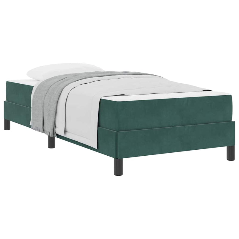 vidaXL Boxspring ágy matraccal matracmal Sötétzöld 80 x 220 cm Bársony