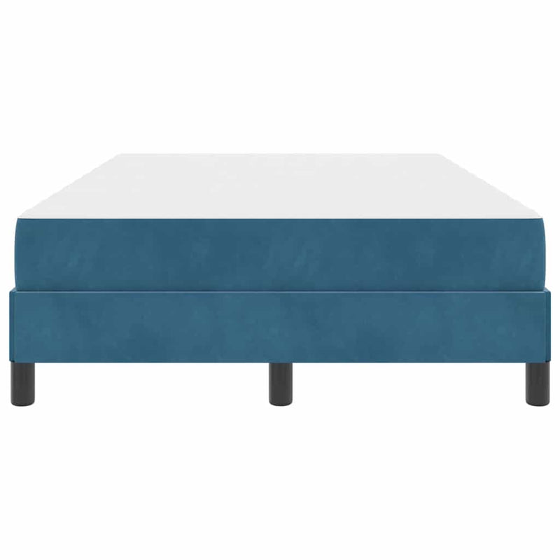 vidaXL Boxrugós ágy matracmal Sötét kék 120 x 220 cm szövet