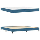 vidaXL Boxrugós ágy matracmal Sötét kék 200 x 220 cm szövet