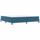 vidaXL Boxrugós ágy matracmal Sötét kék 200 x 220 cm szövet