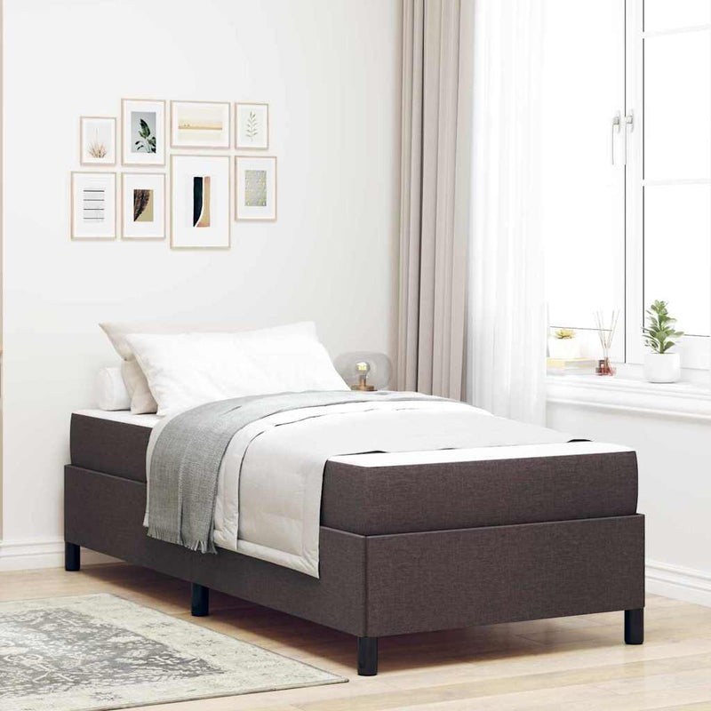 vidaXL Boxrugós ágy Barna 80 x 200 cm Szövet, Mérnöki Fa
